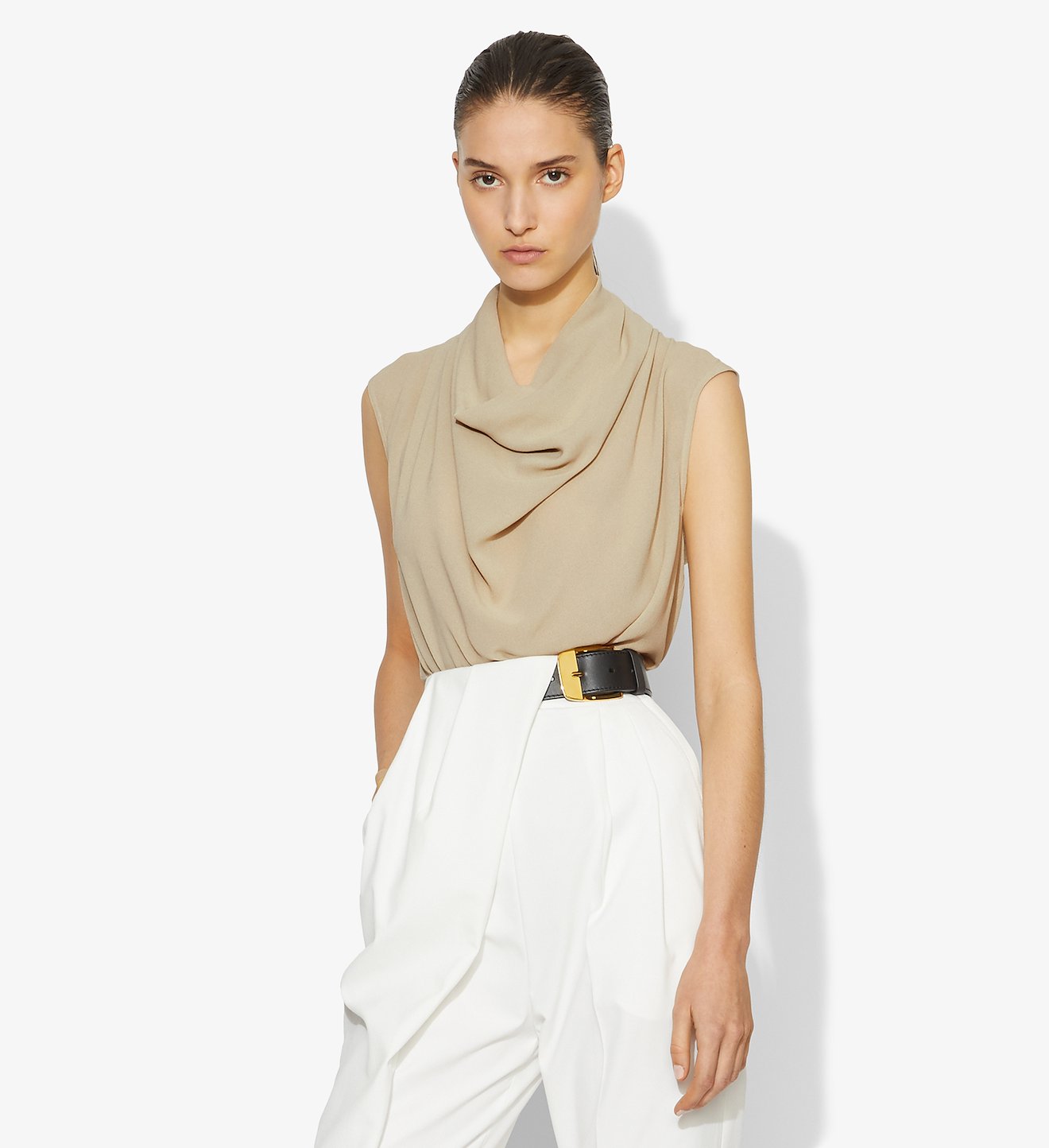 Silk Georgette Cowl Top