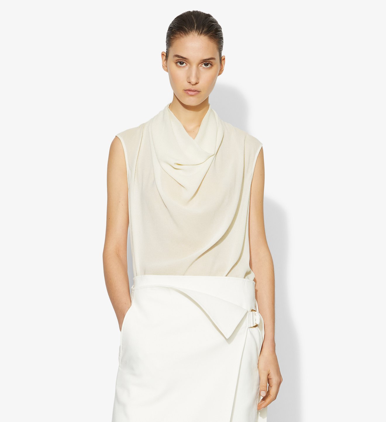 Silk Georgette Cowl Top