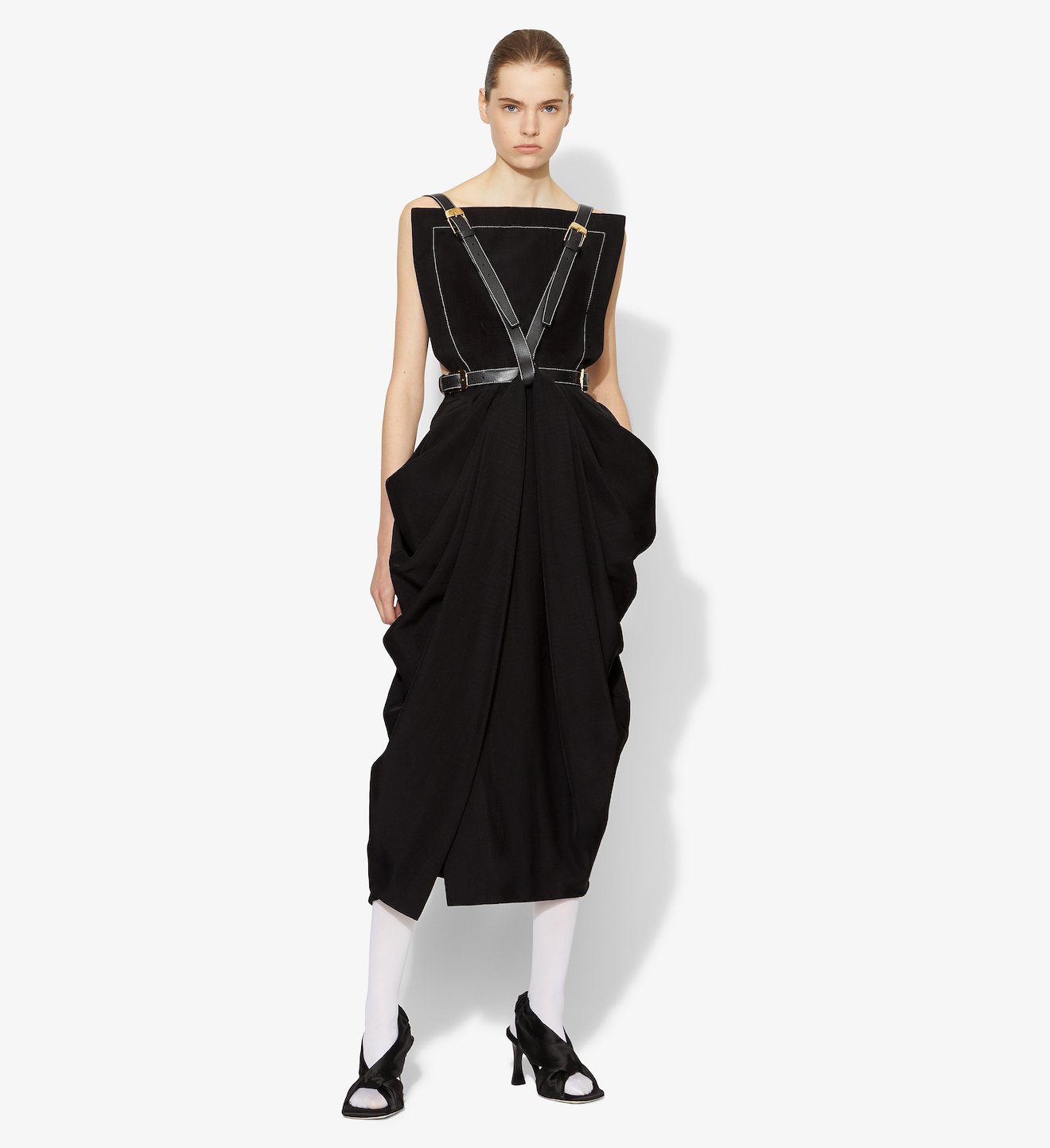 Silk Suiting Apron Dress