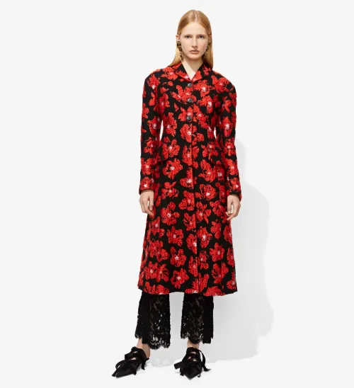 Single Breasted Jacquard Coat