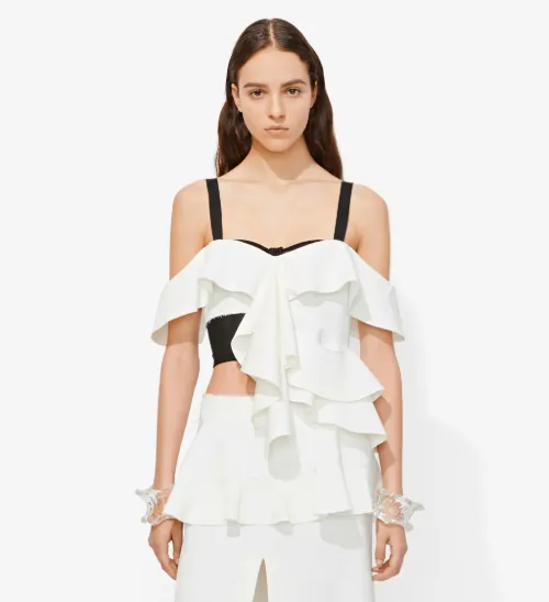 Sleeveless Off Shoulder Ruffle Top