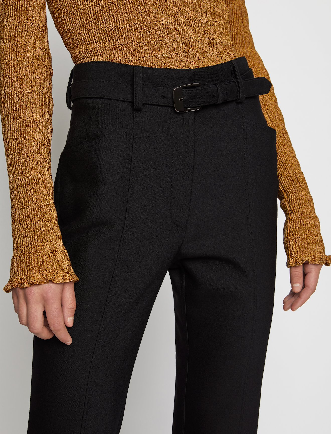Slub Suiting Long Flare Pants #3