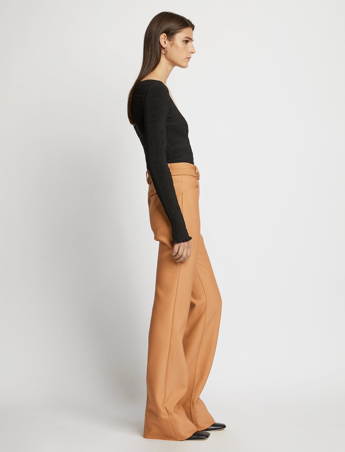 Slub Suiting Long Flare Pants #1