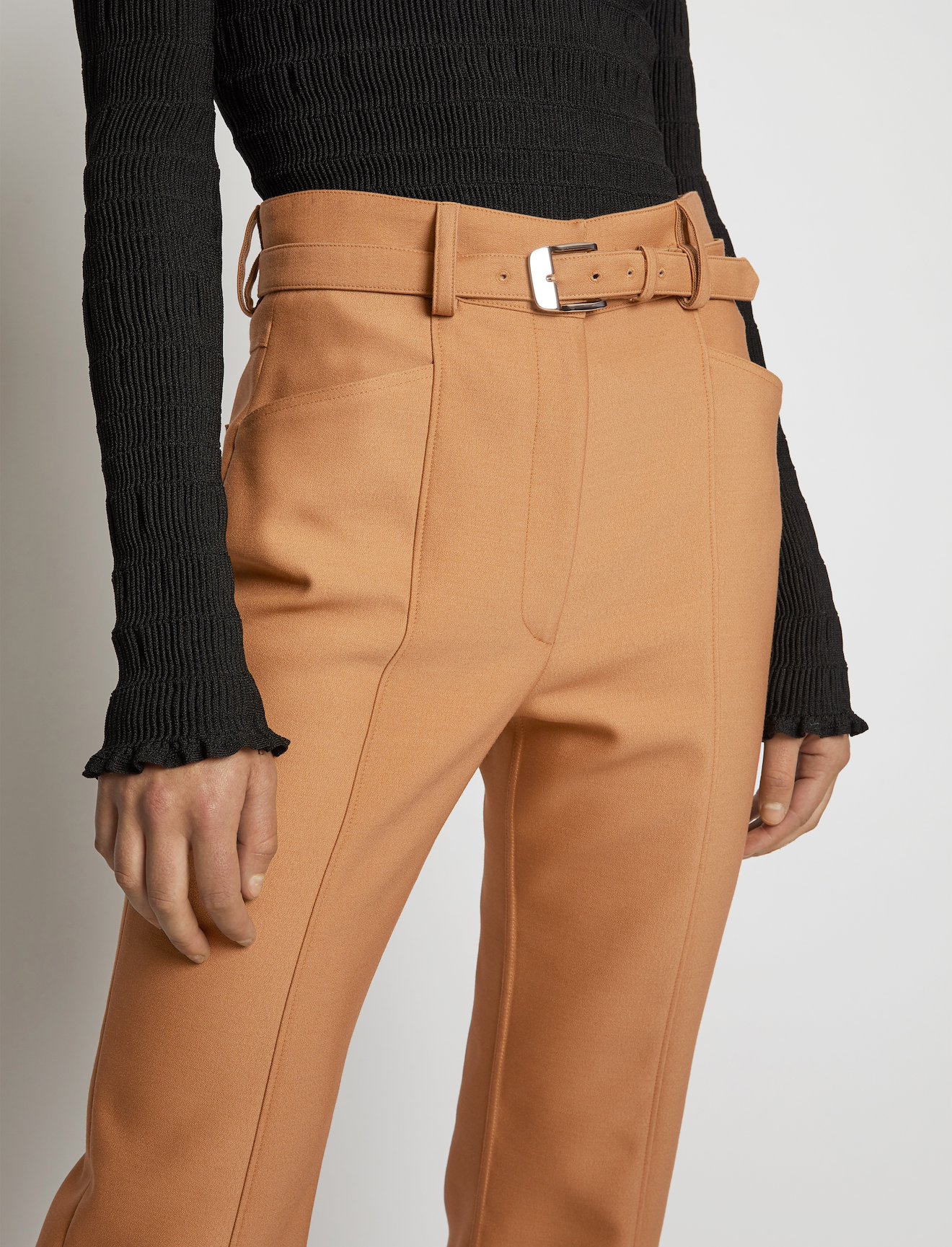Slub Suiting Long Flare Pants #3