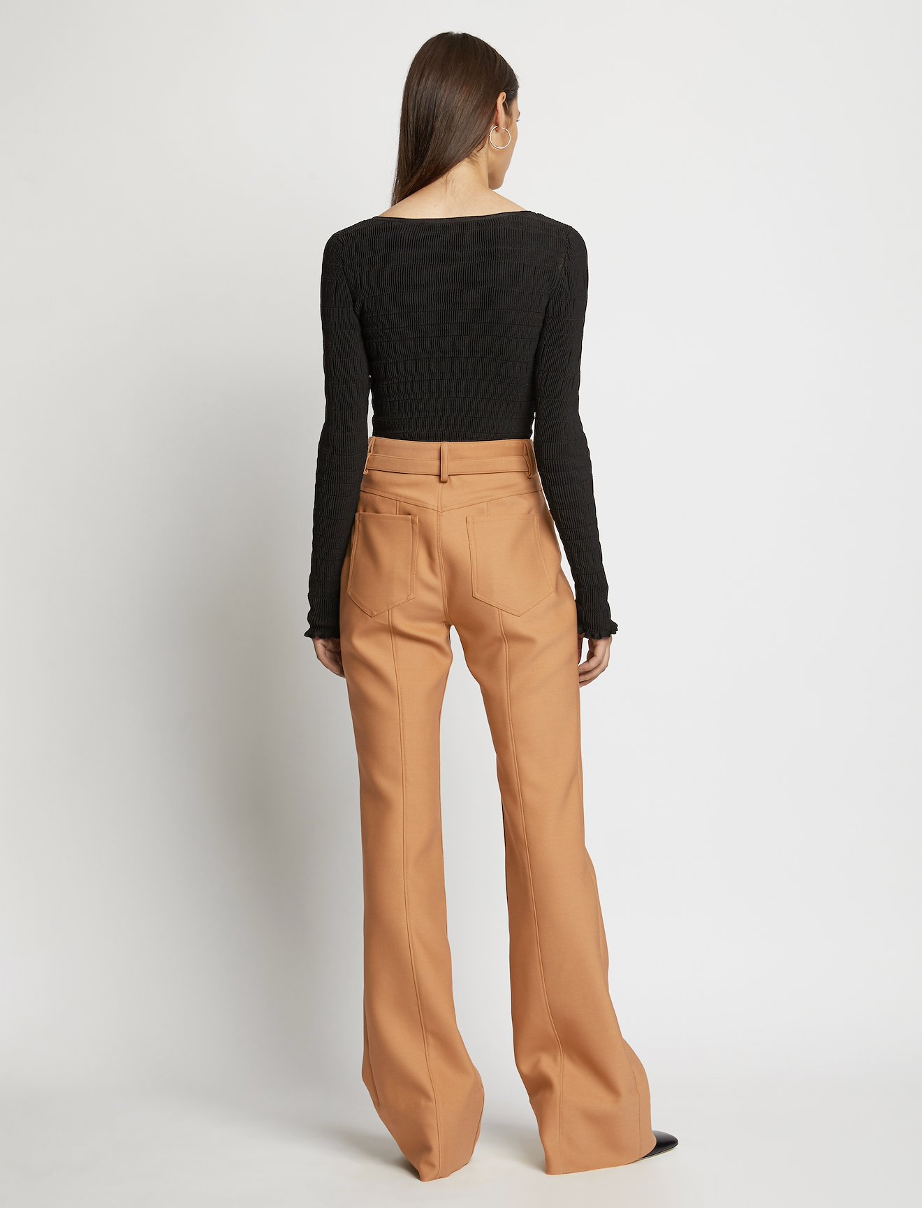 Slub Suiting Long Flare Pants #2