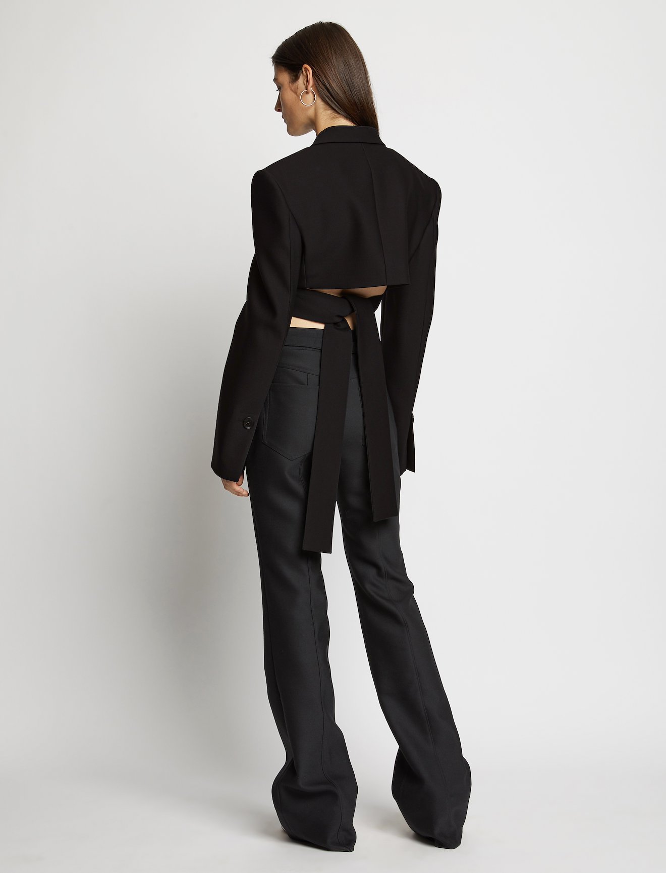 Slub Suiting Short Wrap Blazer #2