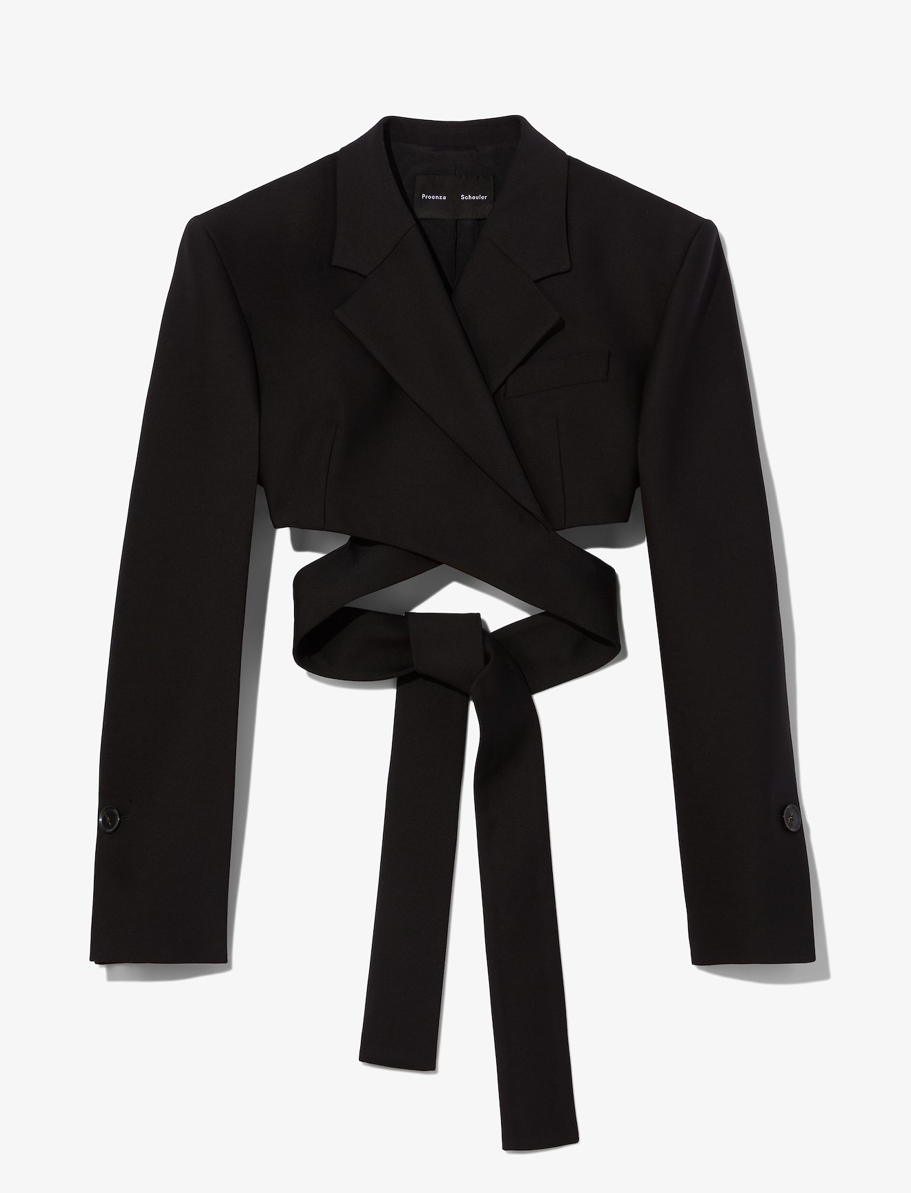 Slub Suiting Short Wrap Blazer #4