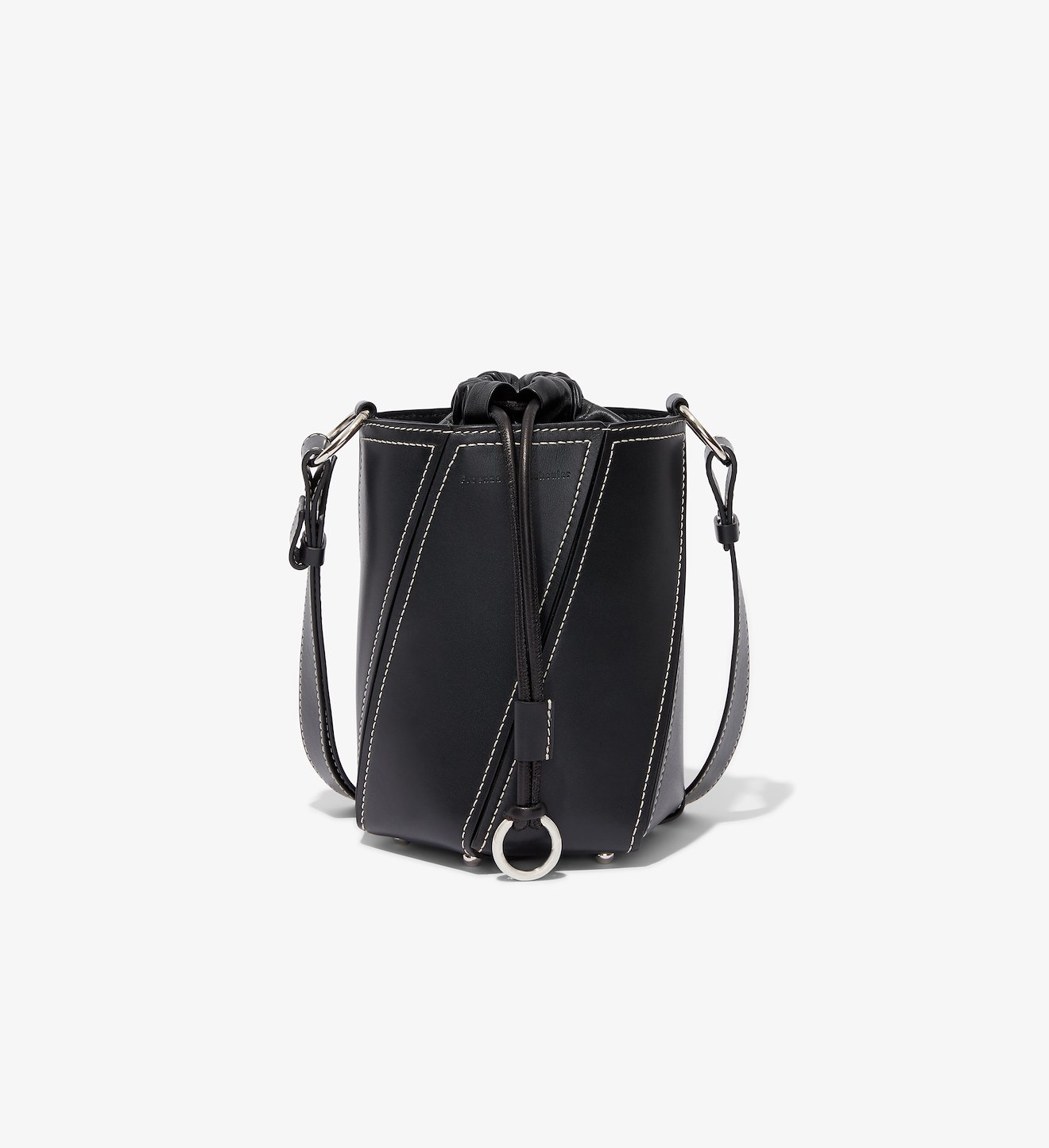 Small Drawstring Hex Bucket Bag