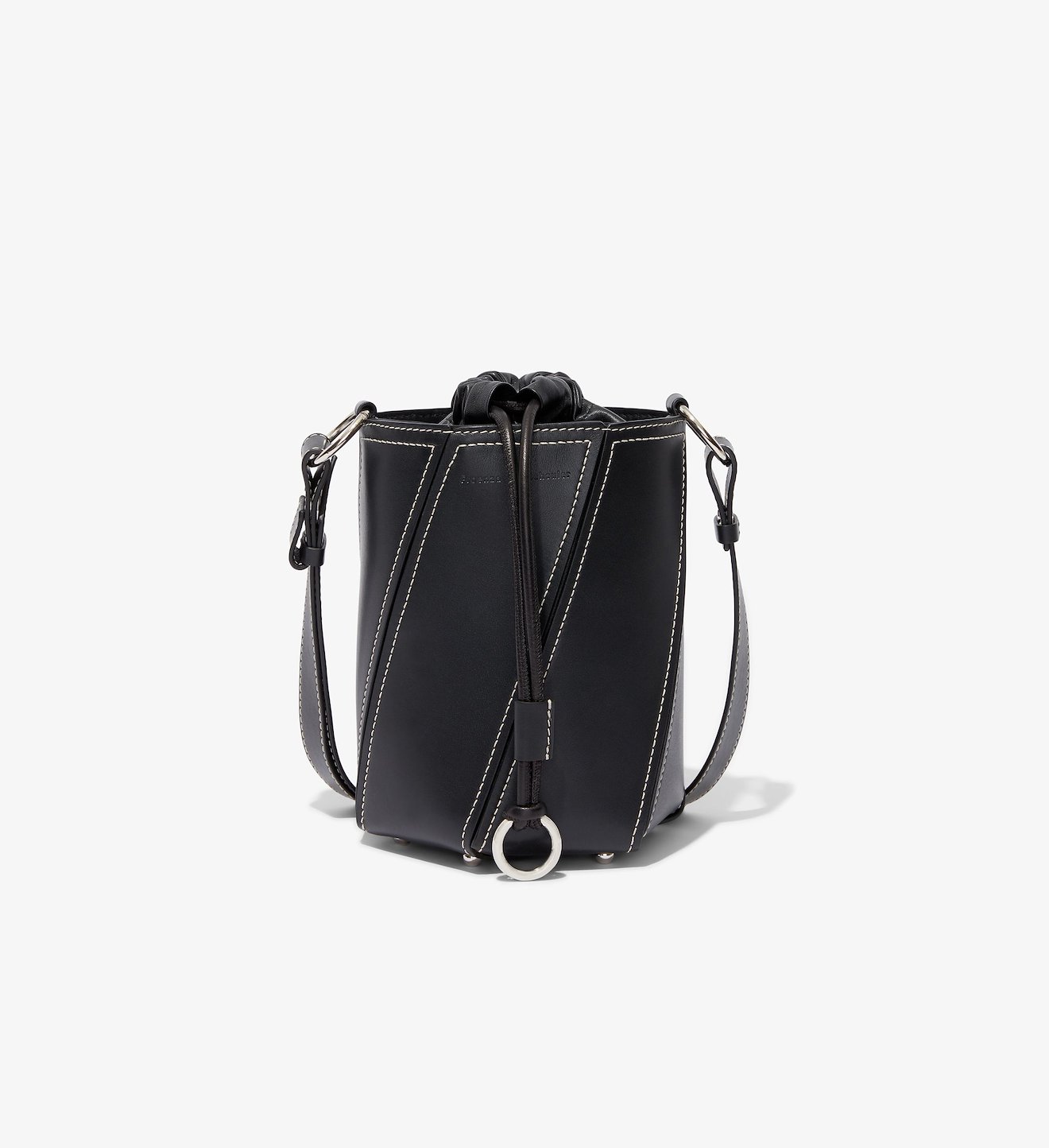 Small Drawstring Hex Bucket Bag