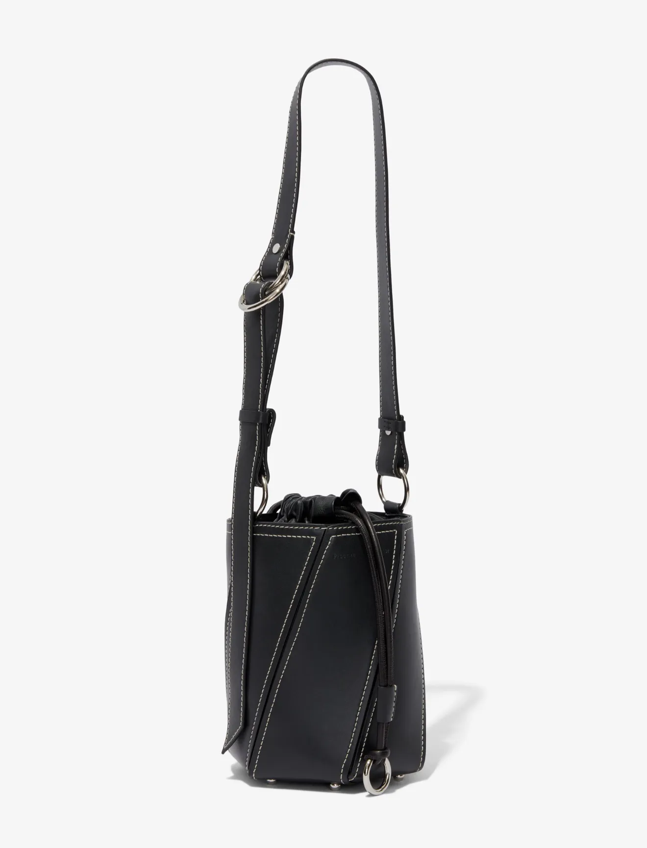 small drawstring bucket bag