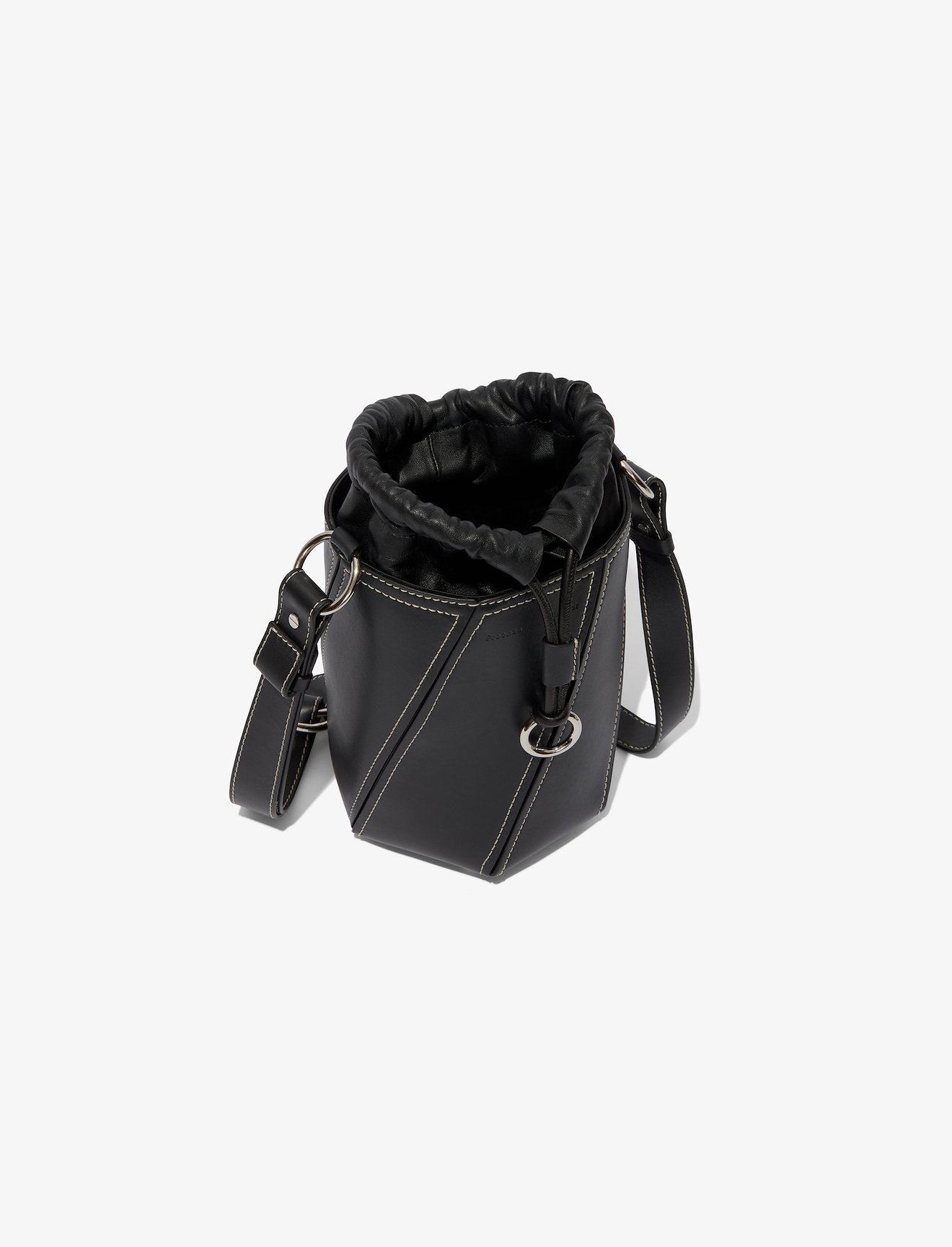 Small Drawstring Hex Bucket Bag #4