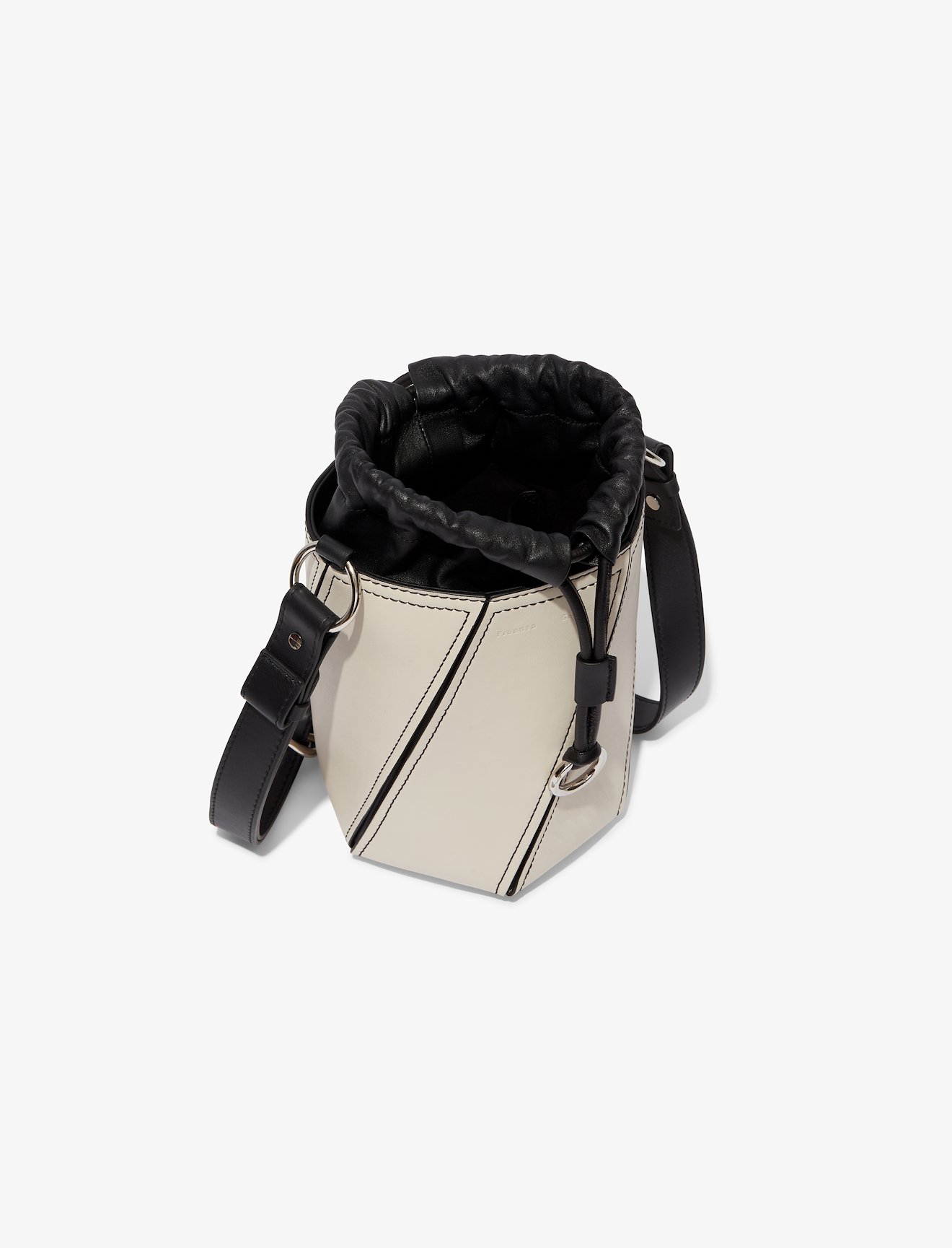 Small Drawstring Hex Bucket Bag #4