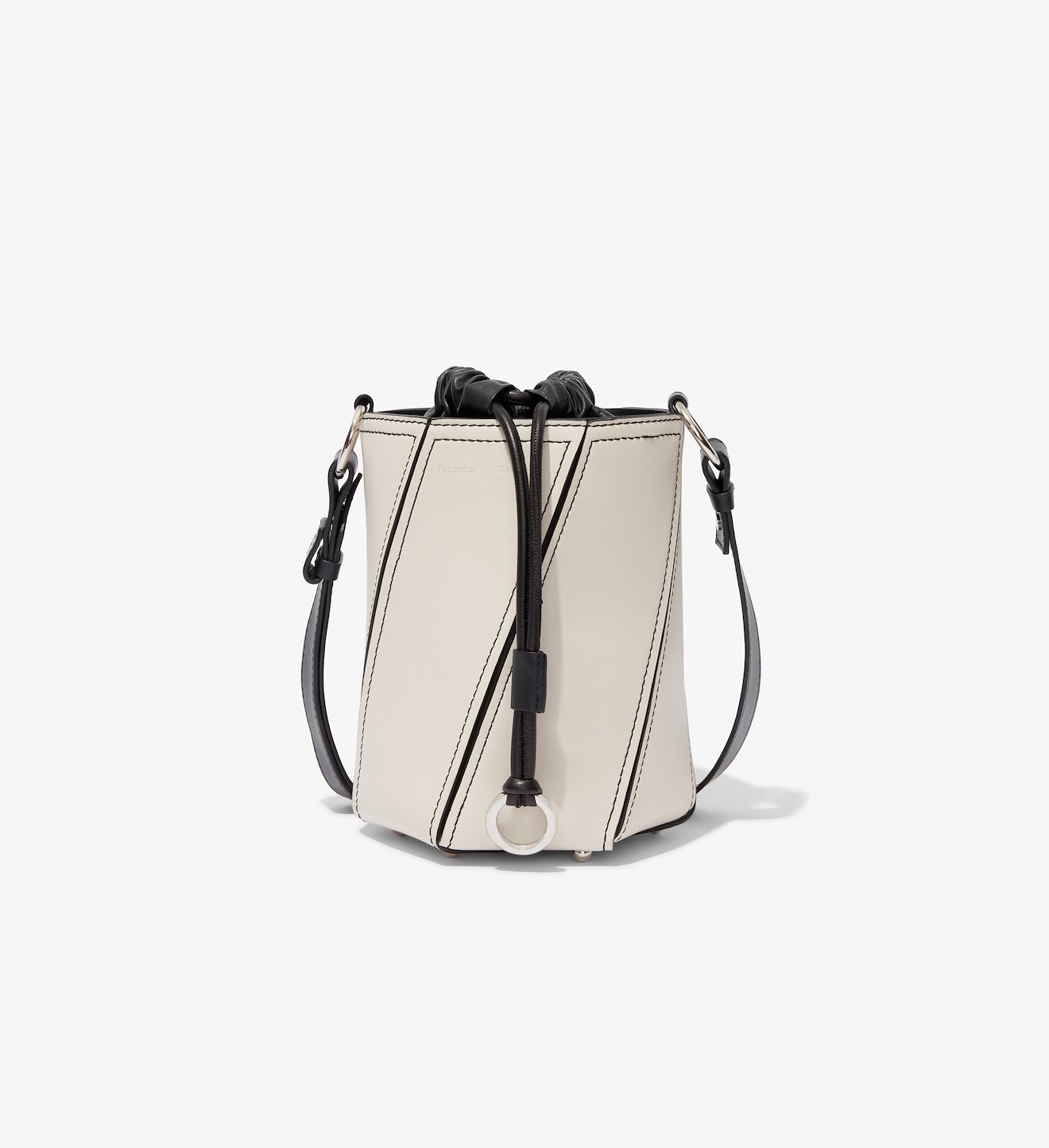 Small Drawstring Hex Bucket Bag