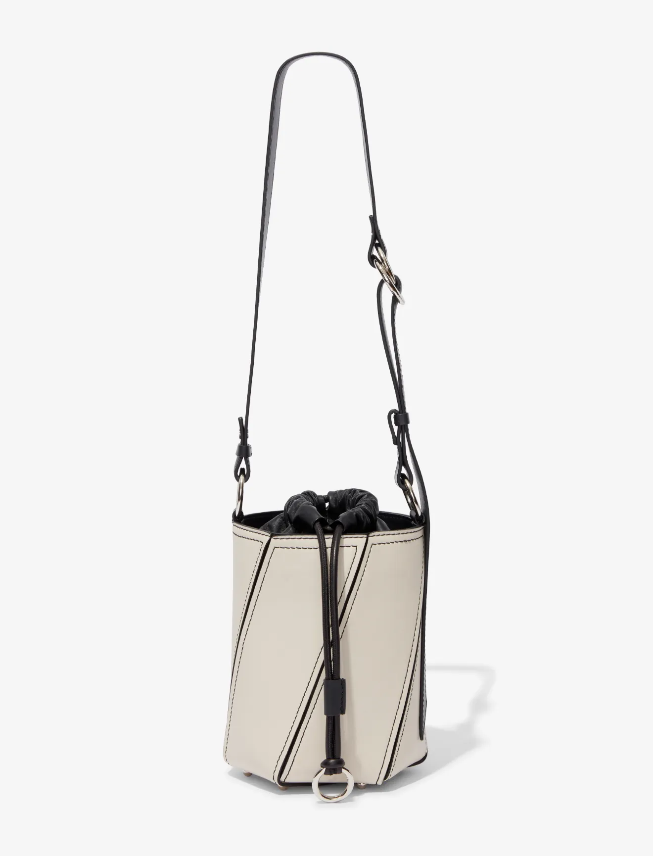 small drawstring bucket bag