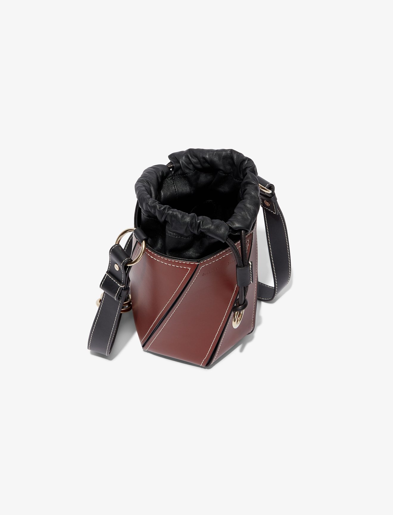 Small Drawstring Hex Bucket Bag #4