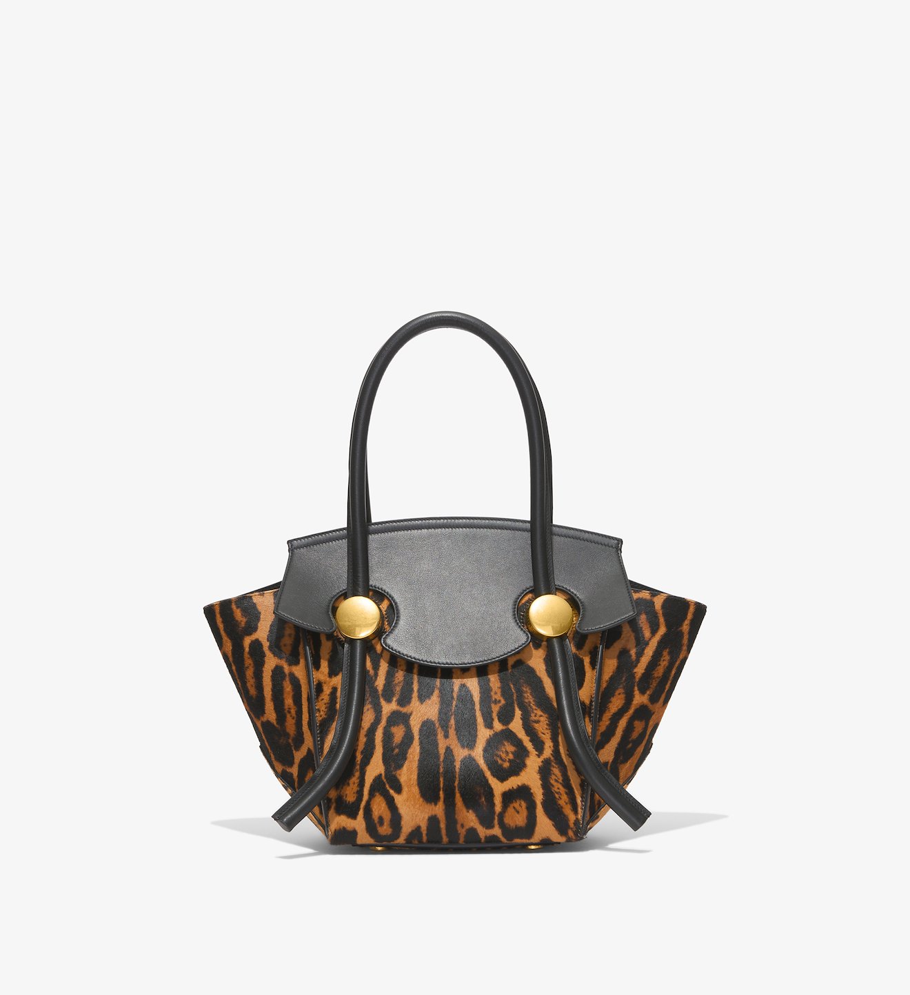 Small Leopard Printed Haircalf Pipe Bag