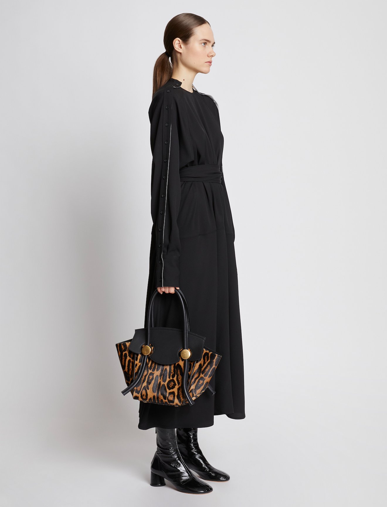 Small Leopard Printed Haircalf Pipe Bag #2