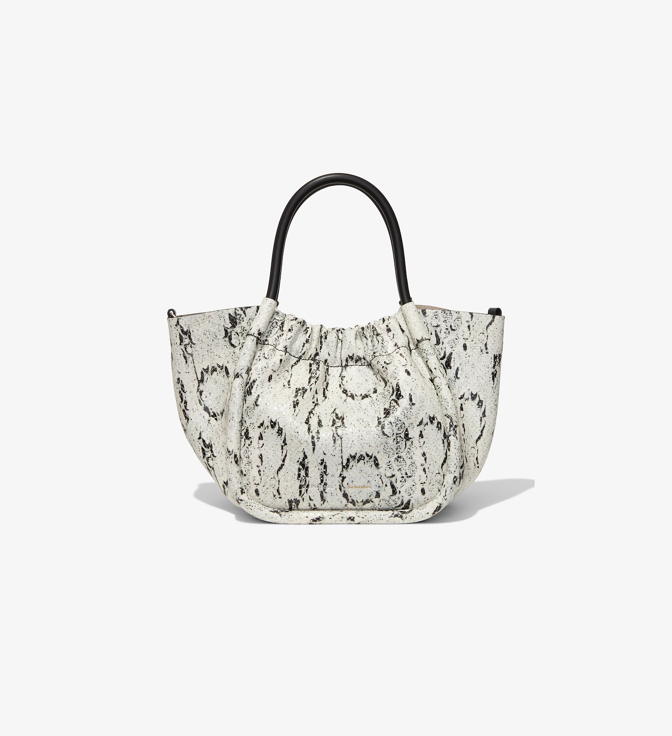 Small Snake Embossed Ruched Crossbody Tote