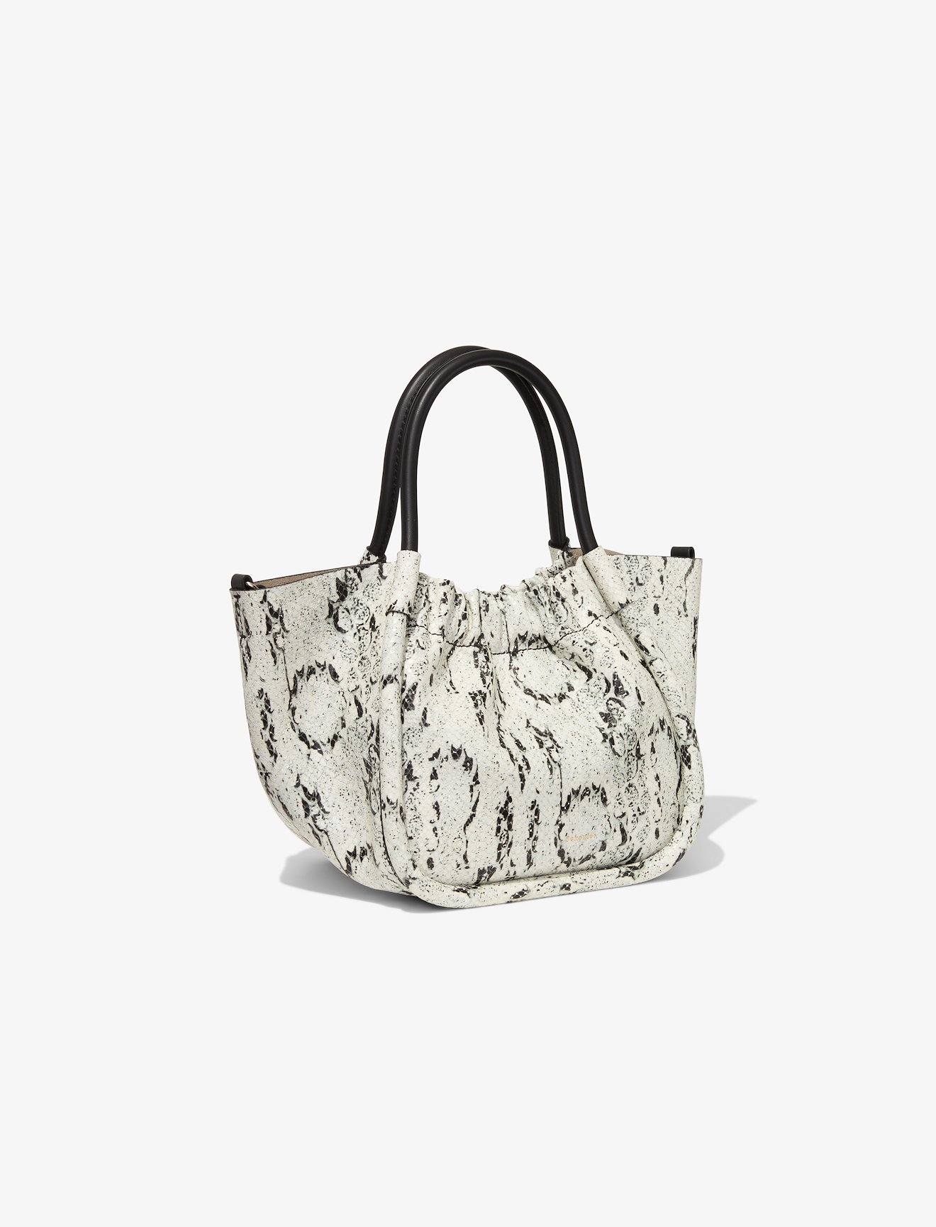 Small Snake Embossed Ruched Crossbody Tote #1