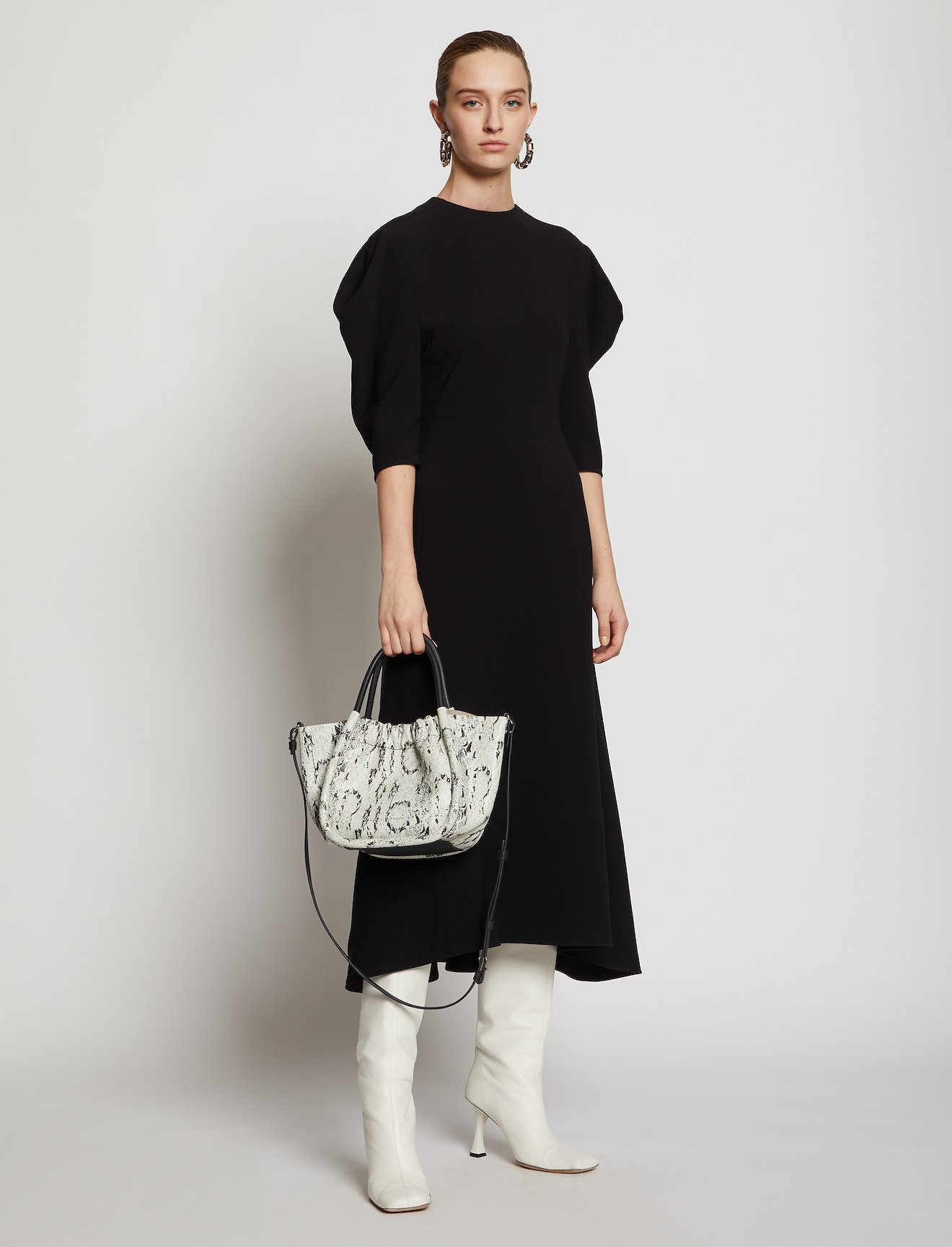 Small Snake Embossed Ruched Crossbody Tote #2