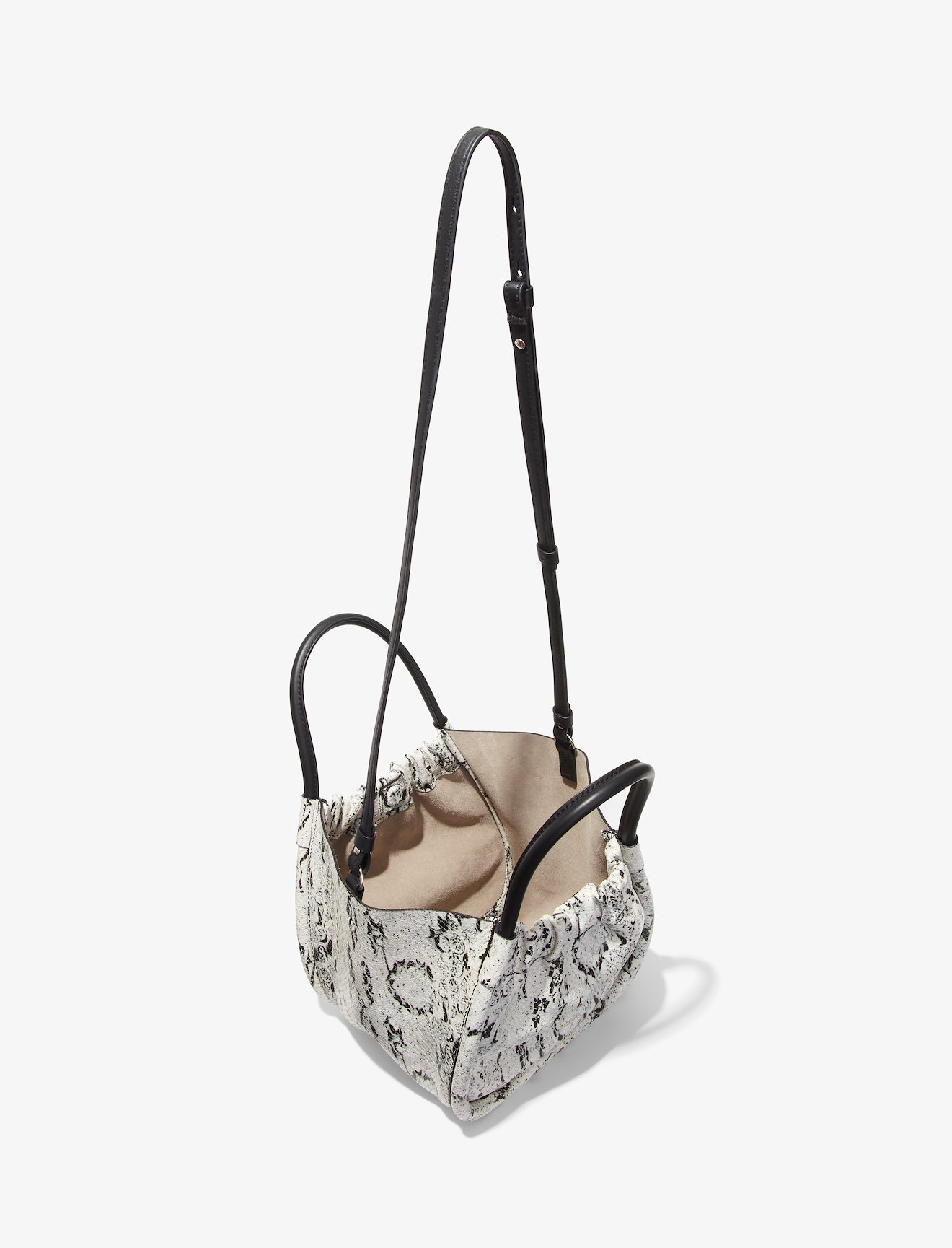 Small Snake Embossed Ruched Crossbody Tote #4