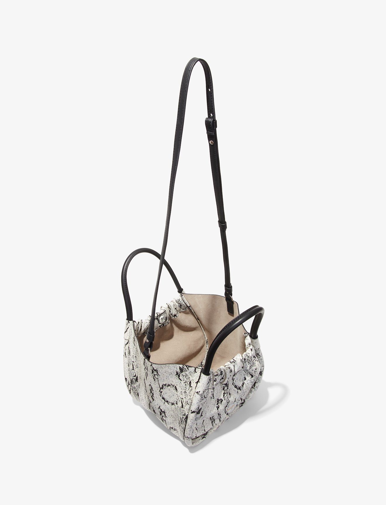 Small Snake Embossed Ruched Crossbody Tote #4