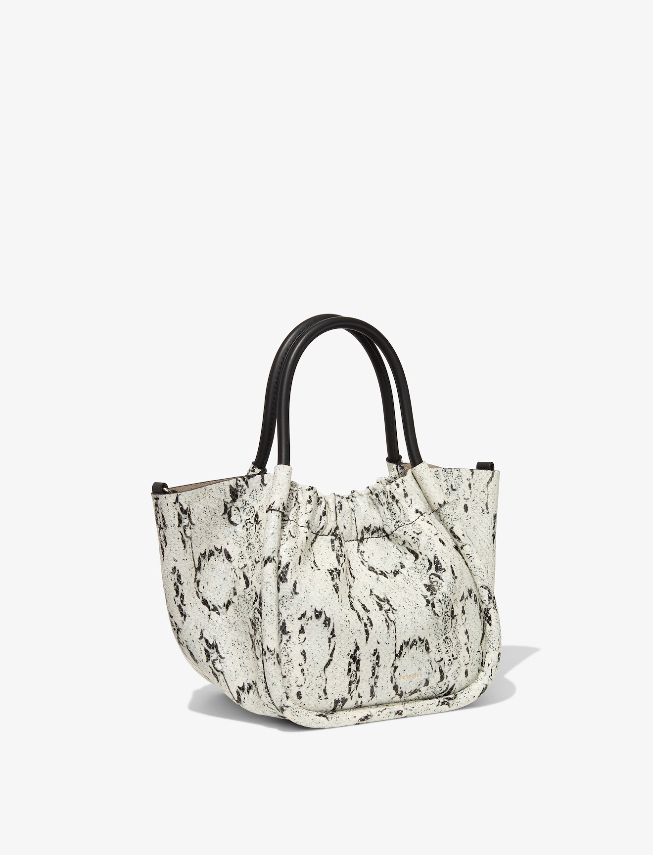 Small Snake Embossed Ruched Crossbody Tote #1