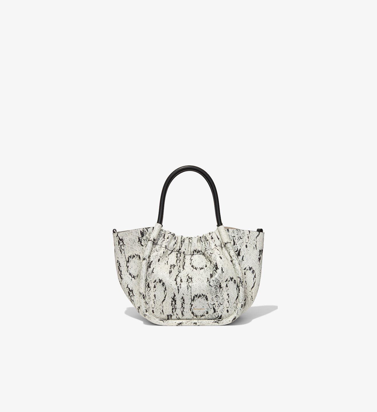Small Snake Embossed Ruched Crossbody Tote