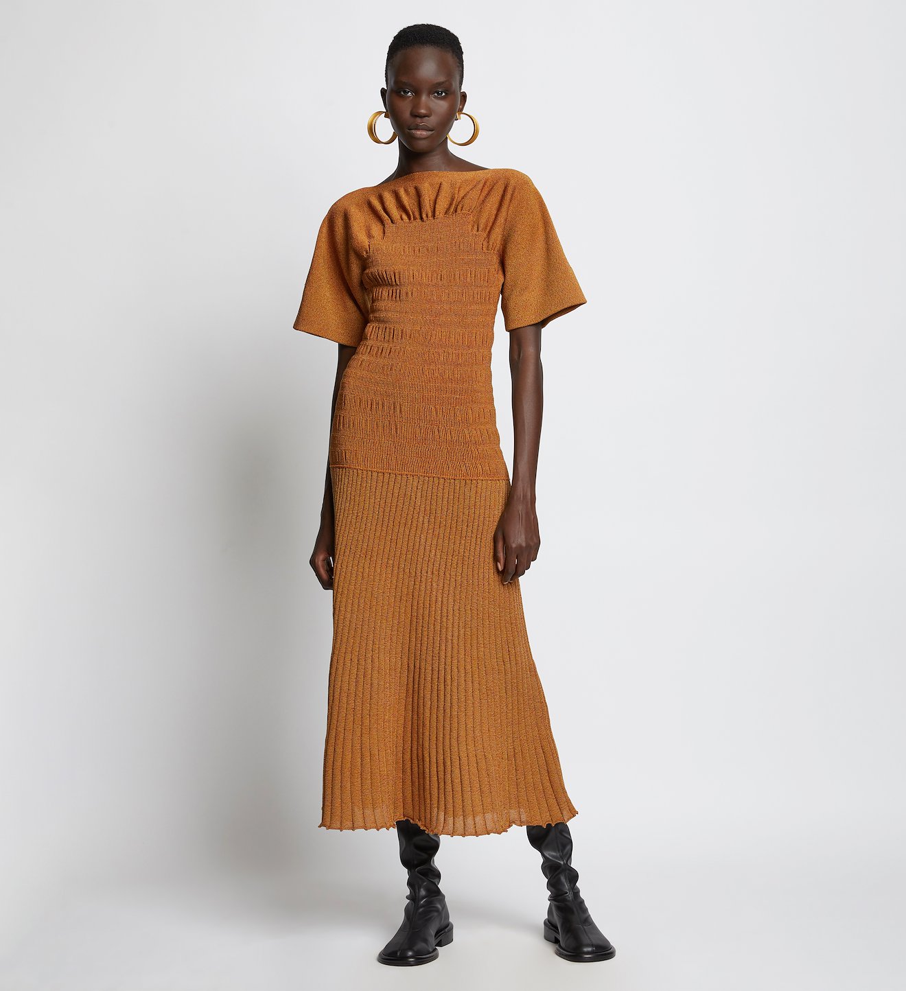Smocked Knit Dress