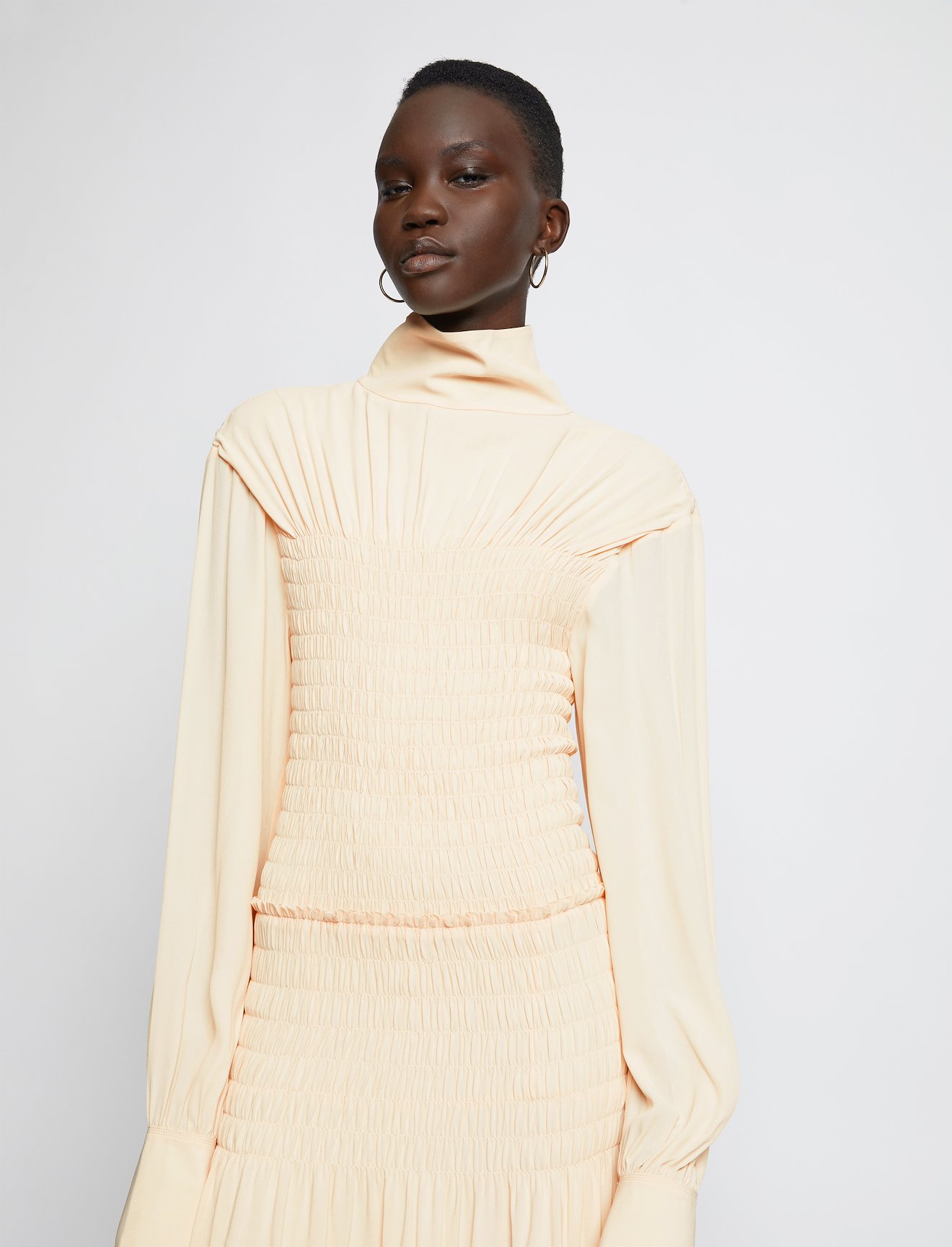Smocked Turtleneck Dress #5
