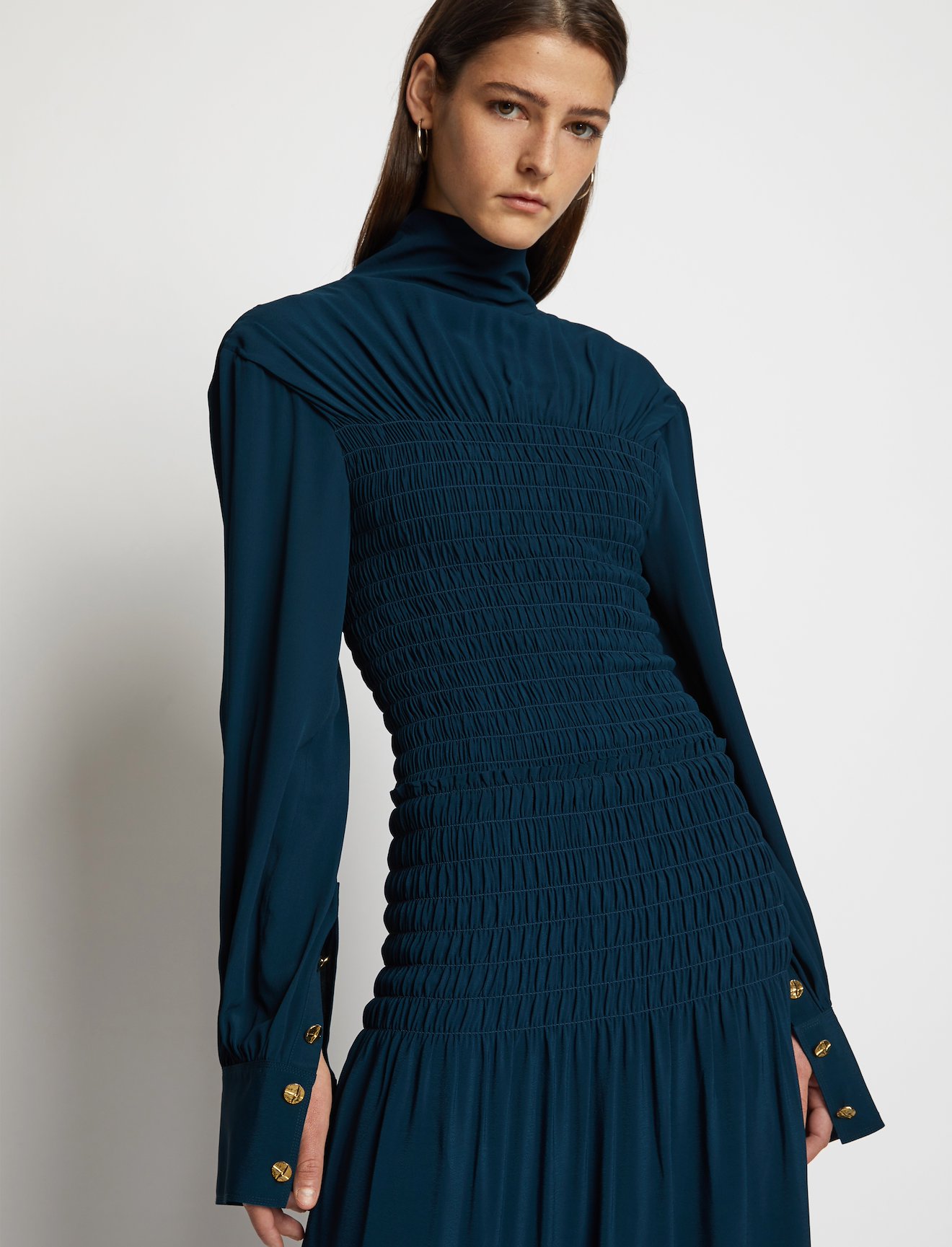 Smocked Turtleneck Dress #3