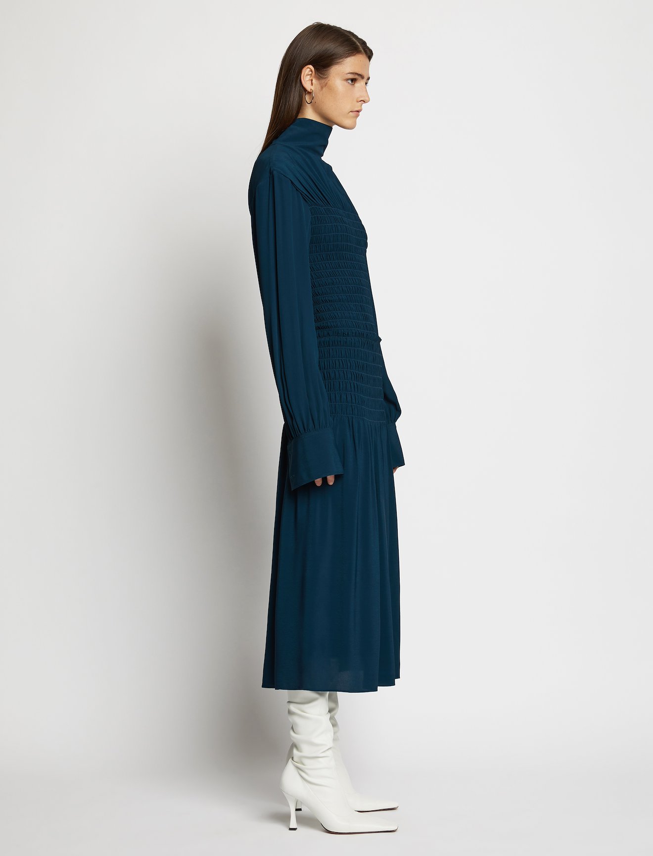 Smocked Turtleneck Dress #1