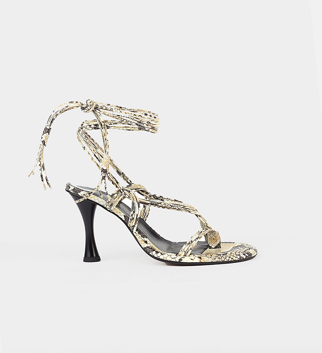 Snake Embossed Pipe Multi-Strap Thong Sandals