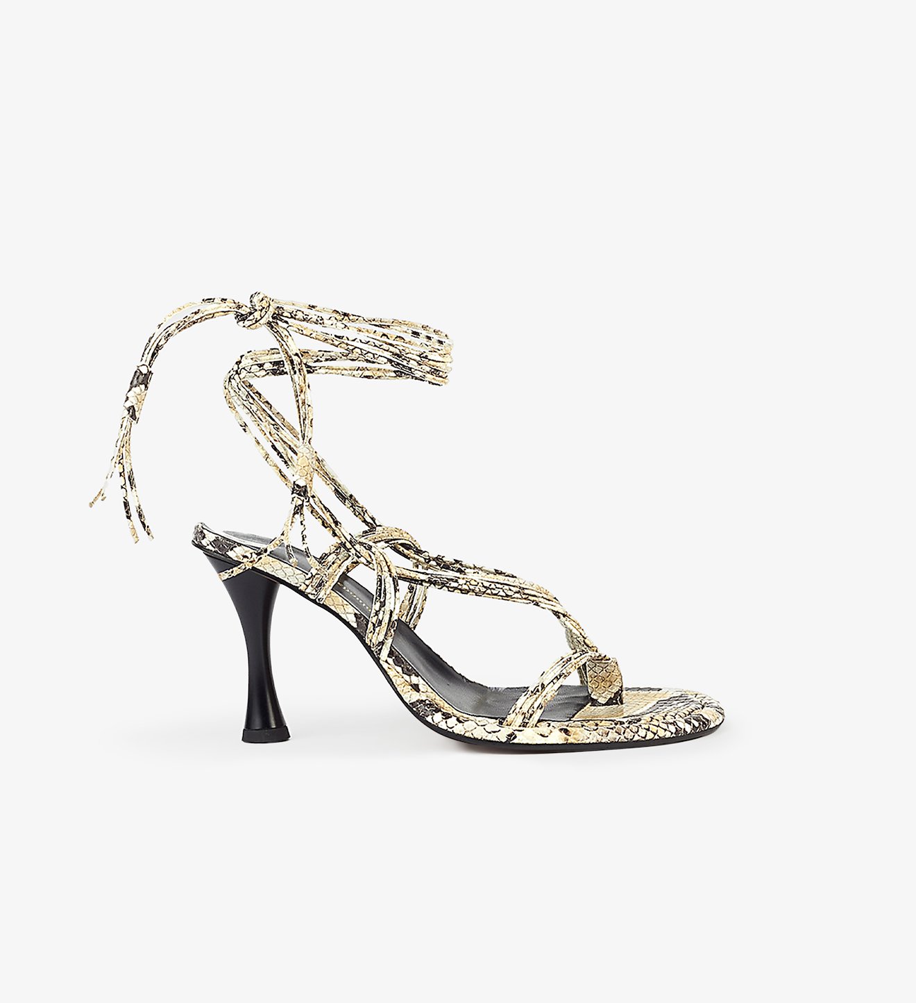Snake Embossed Pipe Multi Strap Thong Sandals