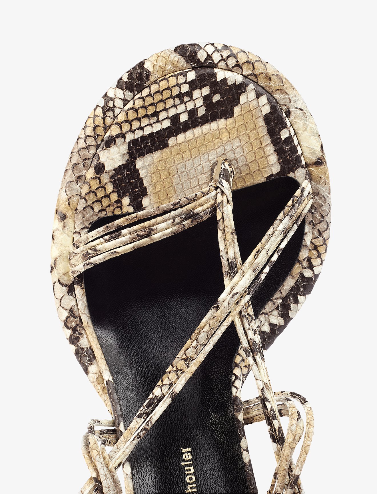 Snake Embossed Pipe Multi Strap Thong Sandals #2