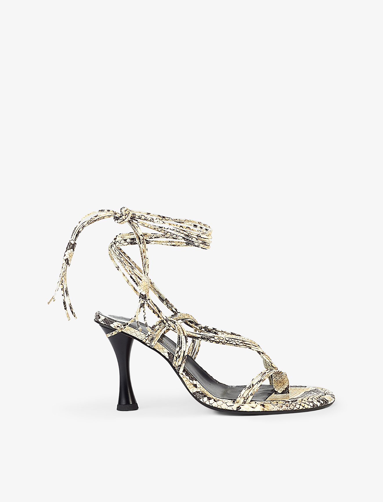 Snake Embossed Pipe Multi Strap Thong Sandals #1