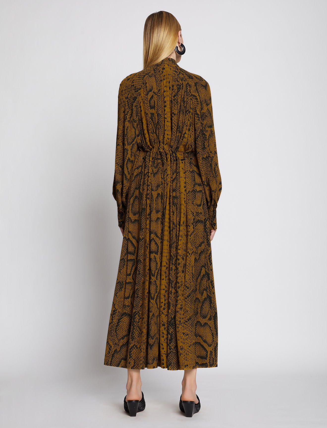 Snakeprint Crepe Shirt Dress #2