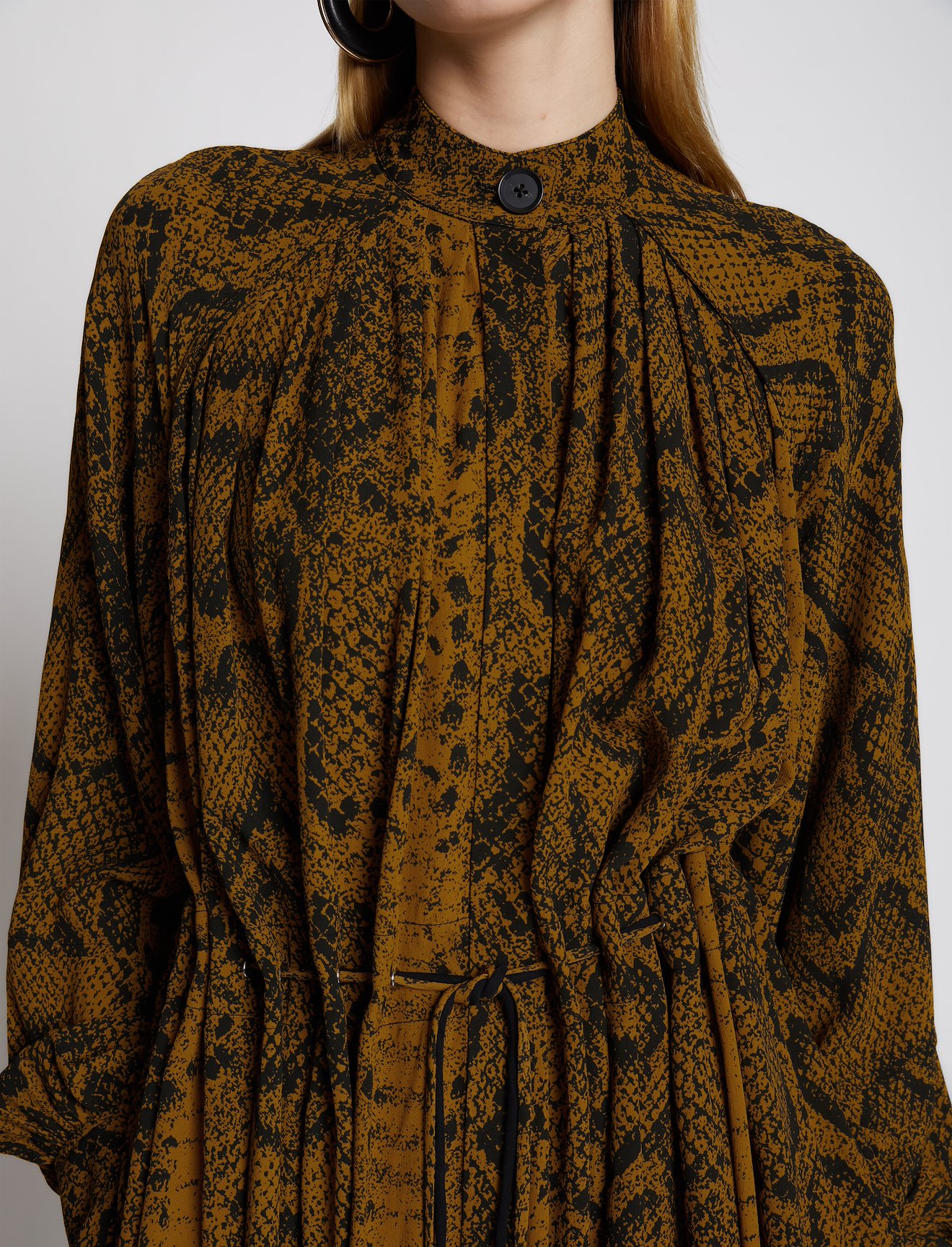 Snakeprint Crepe Shirt Dress #3