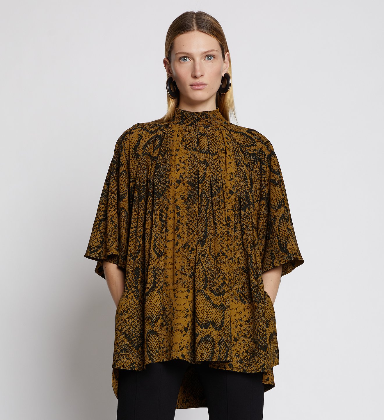 Snakeprint Crepe Top