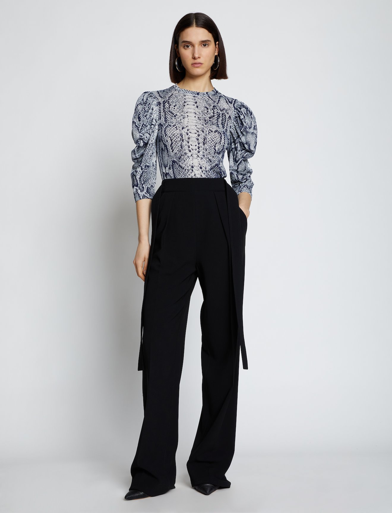 Snakeprint Puff Sleeve T-shirt #1