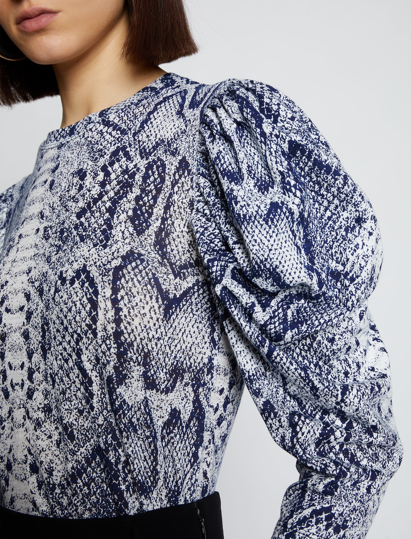 Snakeprint Puff Sleeve T-shirt #3