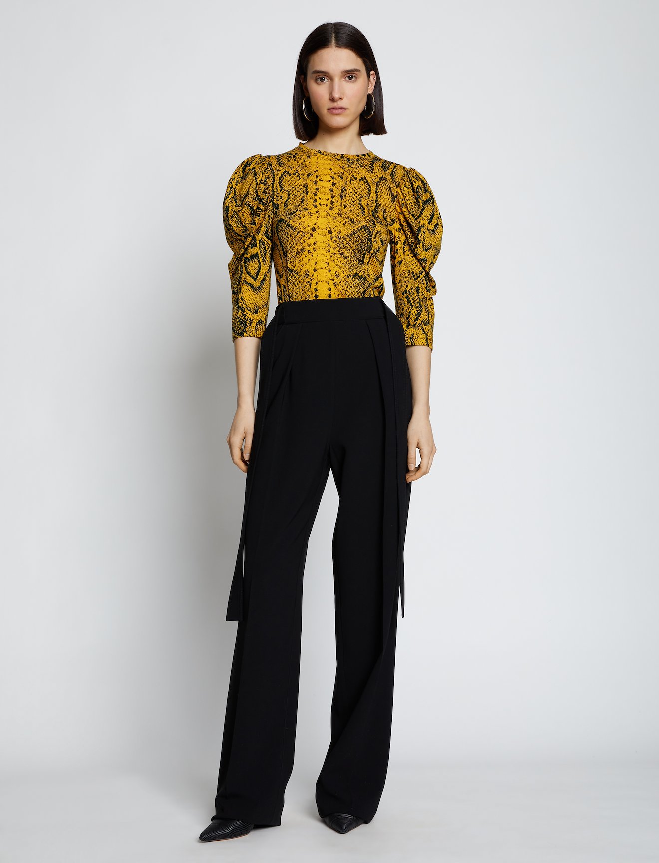 Snakeprint Puff Sleeve T-shirt