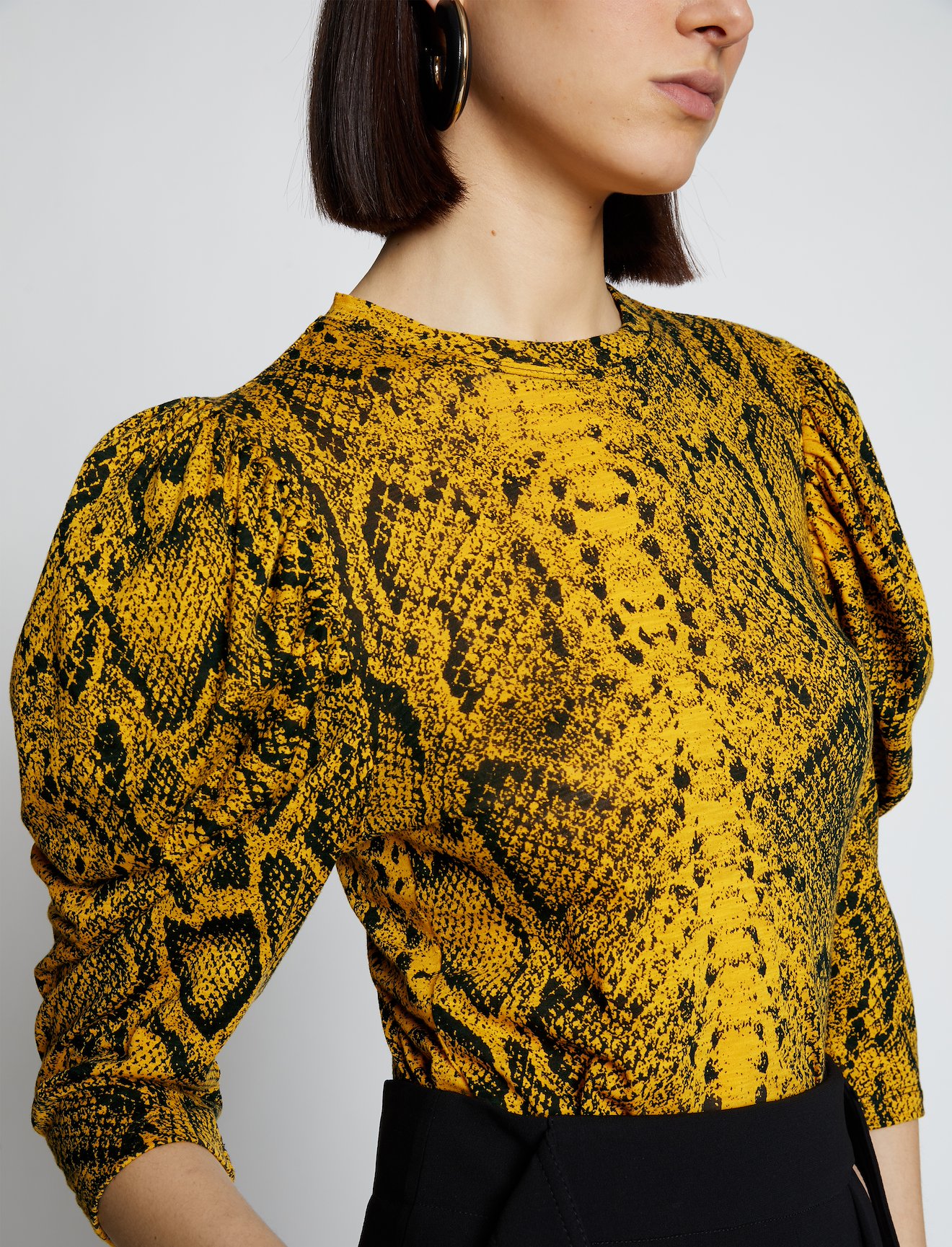 Snakeprint Puff Sleeve T-shirt #2