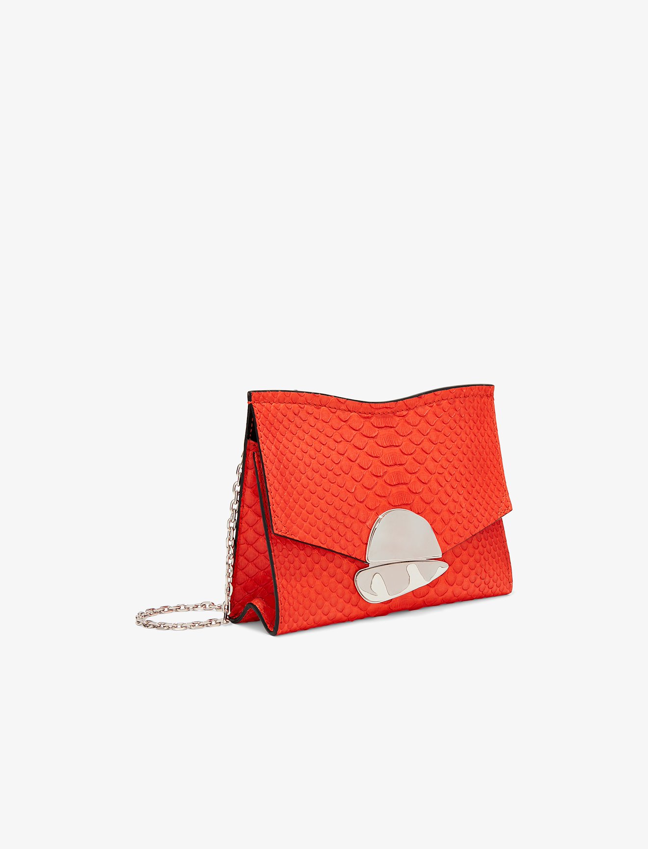 Soft Matte Python Small Curl Chain Clutch #1