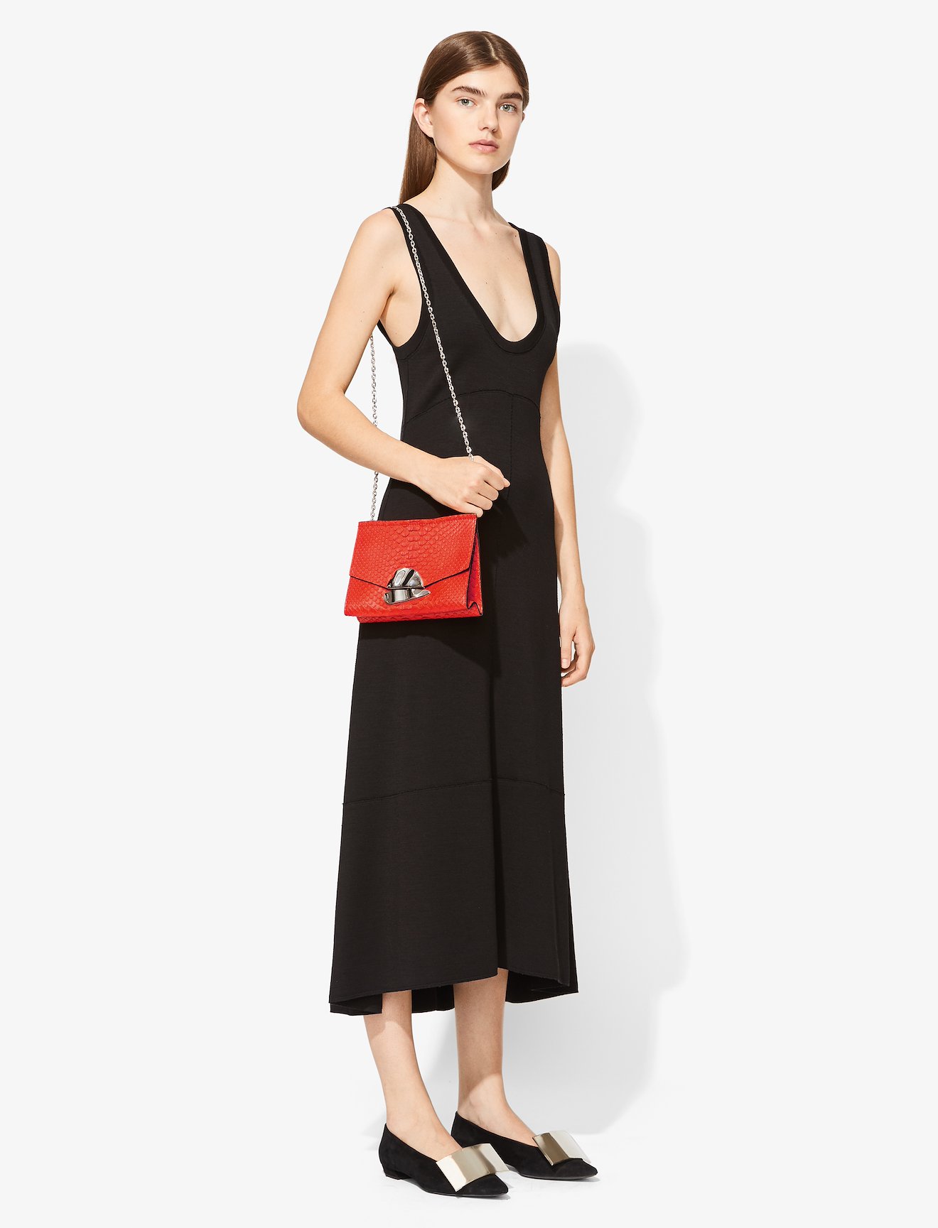 Soft Matte Python Small Curl Chain Clutch #2