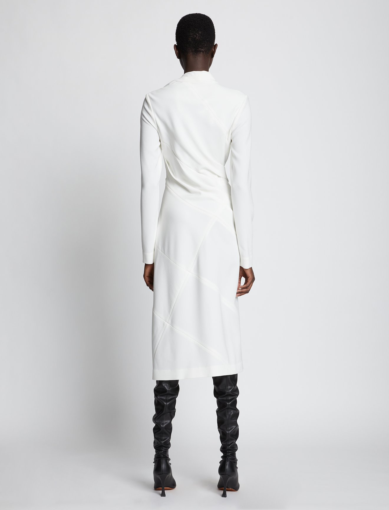 Spiral Button Crepe Dress #2