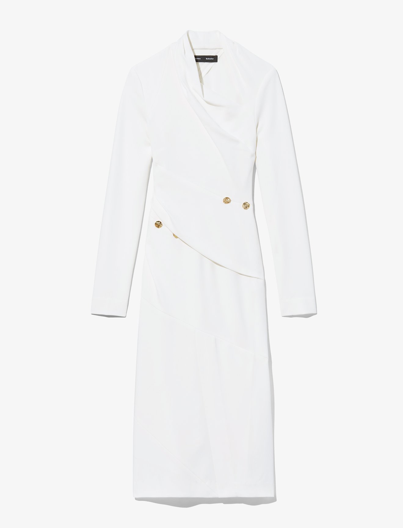 Spiral Button Crepe Dress #4