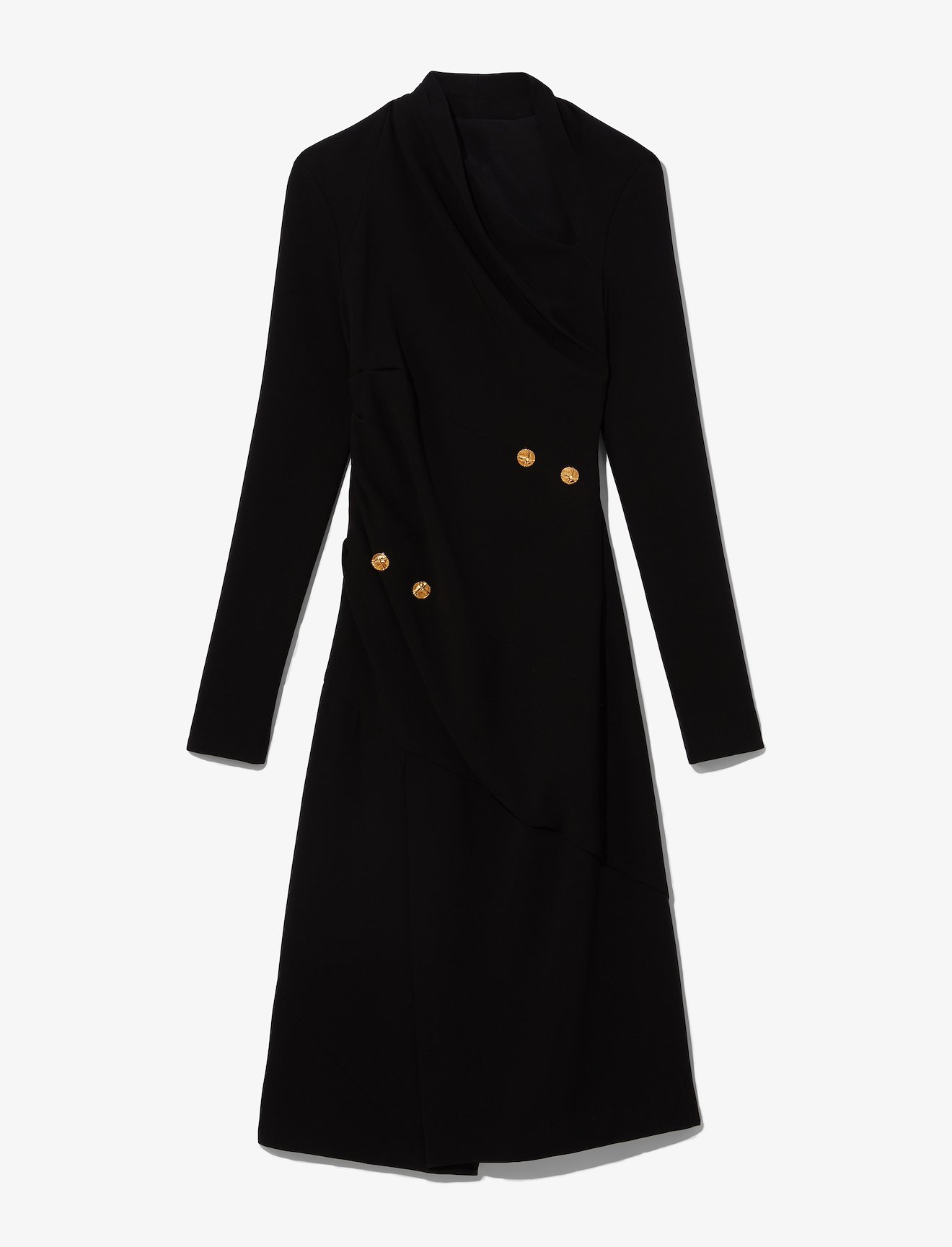 Spiral Button Crepe Dress #4