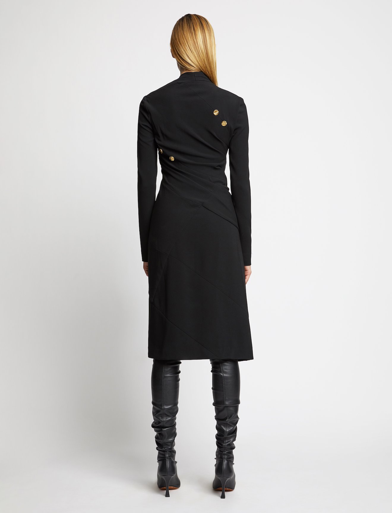 Spiral Button Crepe Dress #2