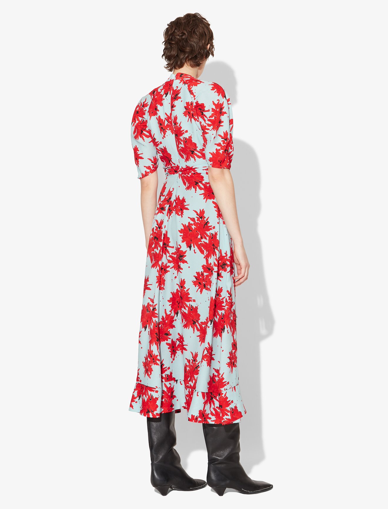 Splatter Floral Short Sleeve Dress #2